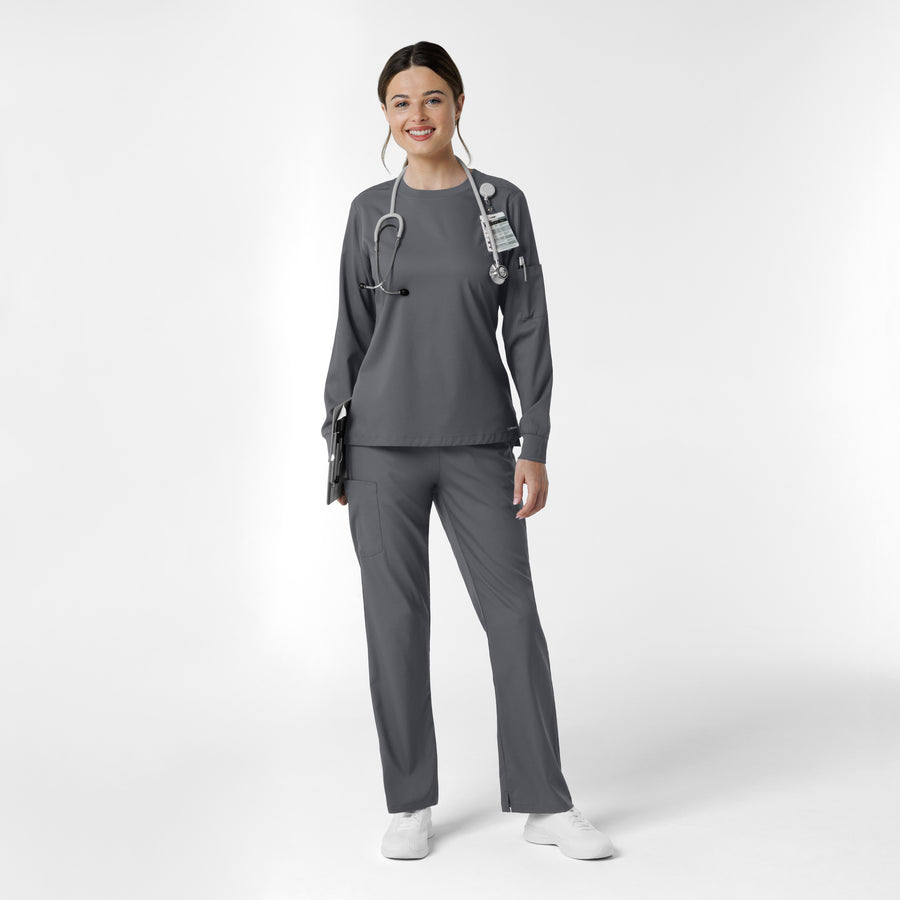 Boundless Women's Classic Long Sleeve Scrub Top - Pewter scrub set