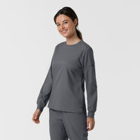 Boundless Women's Classic Long Sleeve Scrub Top - Pewter side