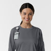 Boundless Women's Classic Long Sleeve Scrub Top - Pewter badge loop