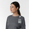 Boundless Women's Classic Long Sleeve Scrub Top - Pewter badge loop 2