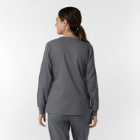 Boundless Women's Classic Long Sleeve Scrub Top - Pewter back