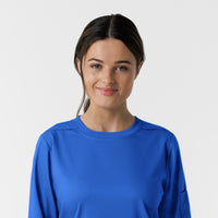 Boundless Women's Classic Long Sleeve Scrub Top - Royal crew neck
