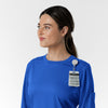 Boundless Women's Classic Long Sleeve Scrub Top - Royal badge loop 2
