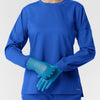 Boundless Women's Classic Long Sleeve Scrub Top - Royal rib knit cuffs with gloves