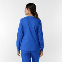 Boundless Women's Classic Long Sleeve Scrub Top - Royal back