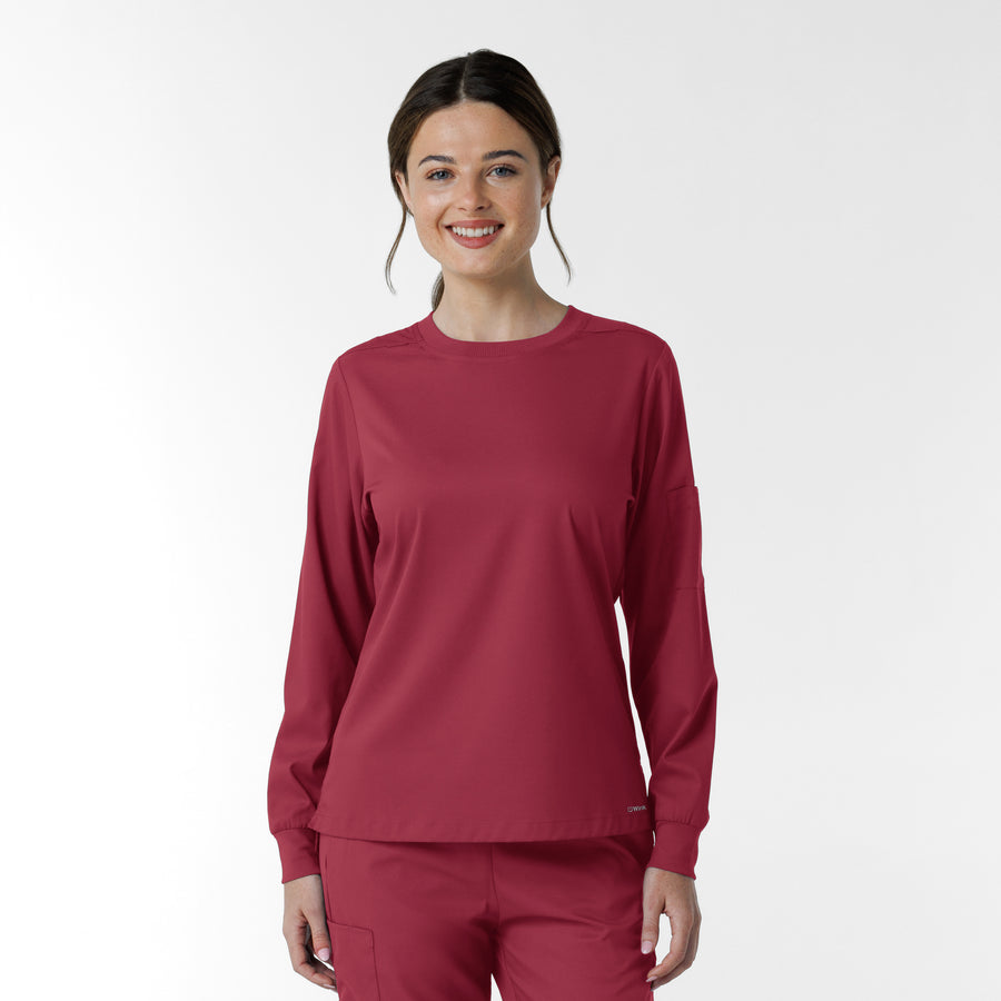 Boundless Women's Classic Long Sleeve Scrub Top - Ruby