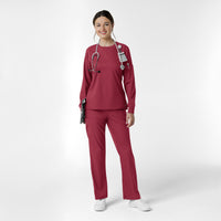 Boundless Women's Classic Long Sleeve Scrub Top - Ruby