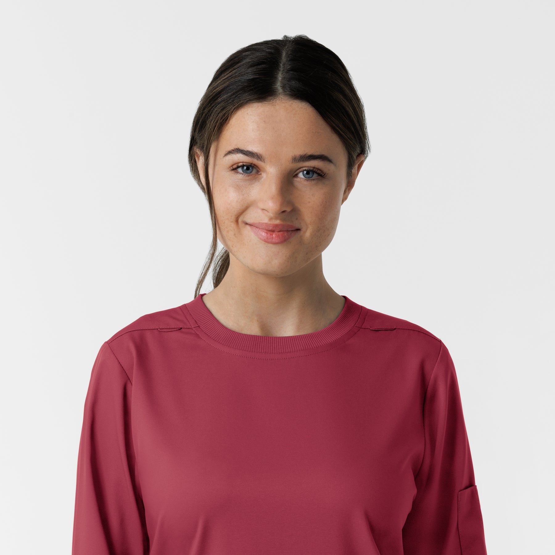 Boundless Women's Classic Long Sleeve Scrub Top - Ruby