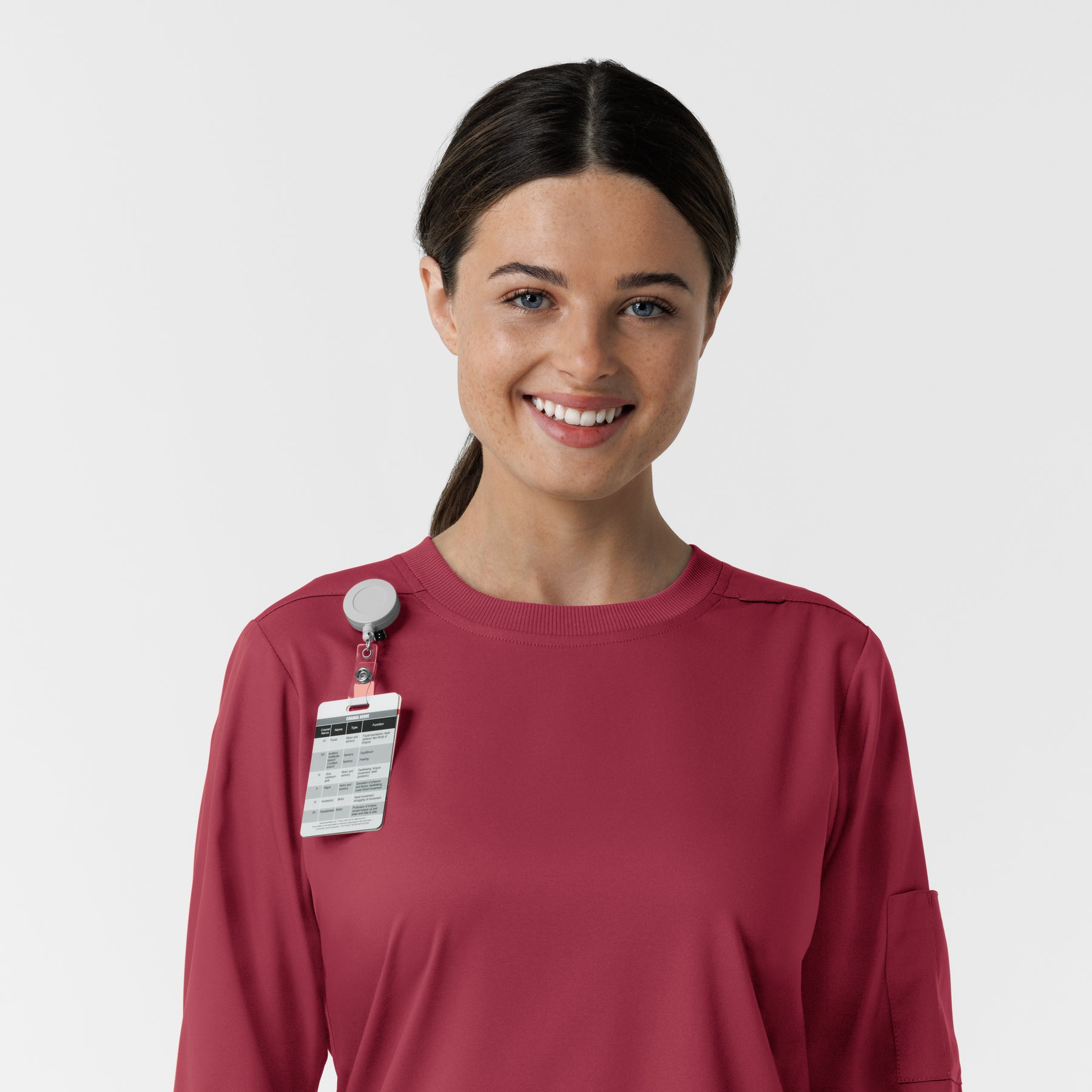 Boundless Women's Classic Long Sleeve Scrub Top - Ruby