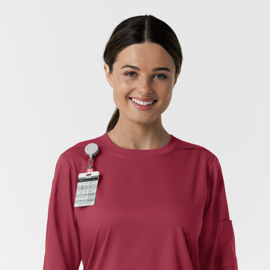 Boundless Women's Classic Long Sleeve Scrub Top - Ruby
