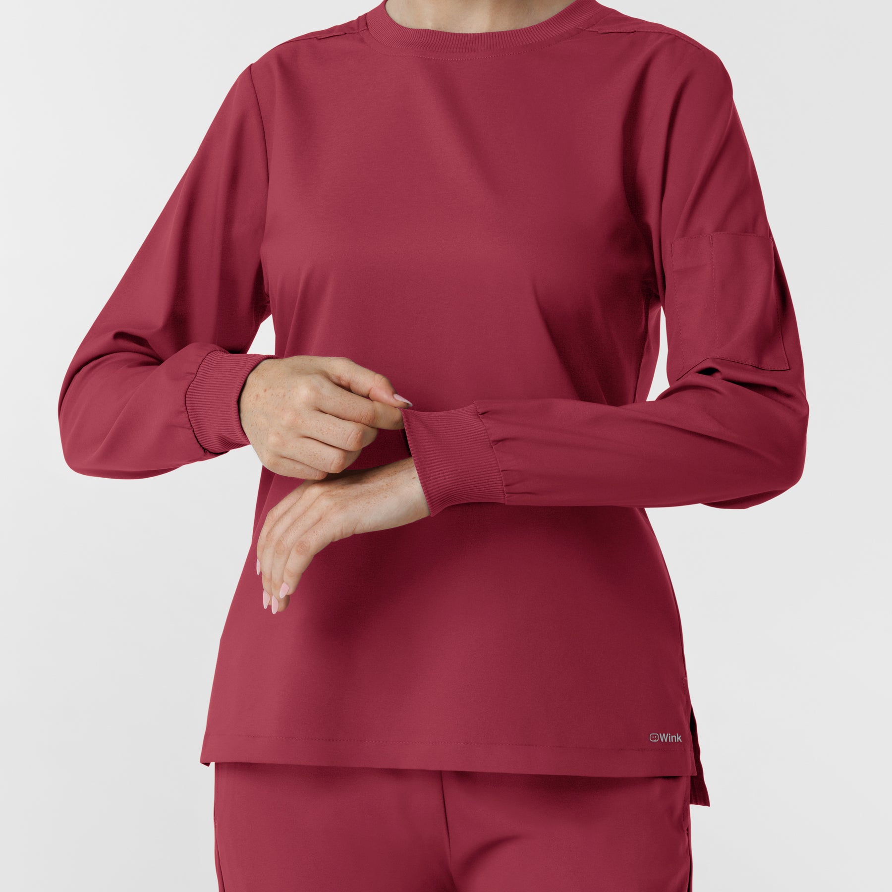 Boundless Women's Classic Long Sleeve Scrub Top - Ruby