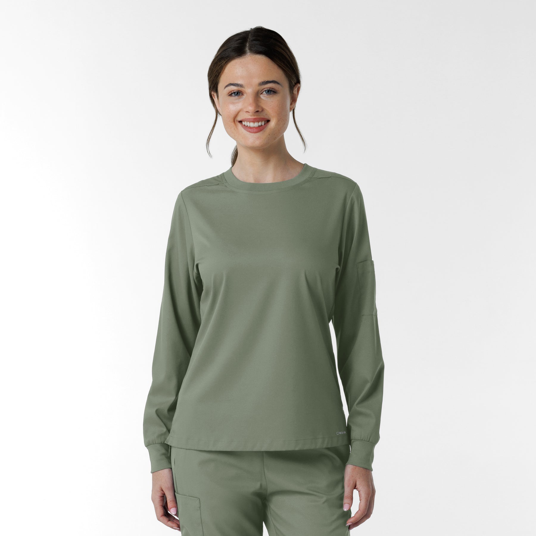 Boundless Women's Classic Long Sleeve Scrub Top - Sage