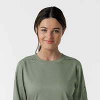 Boundless Women's Classic Long Sleeve Scrub Top - Sage crew neck