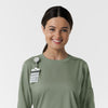 Boundless Women's Classic Long Sleeve Scrub Top - Sage badge loop