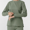 Boundless Women's Classic Long Sleeve Scrub Top - Sage rib knit cuffs