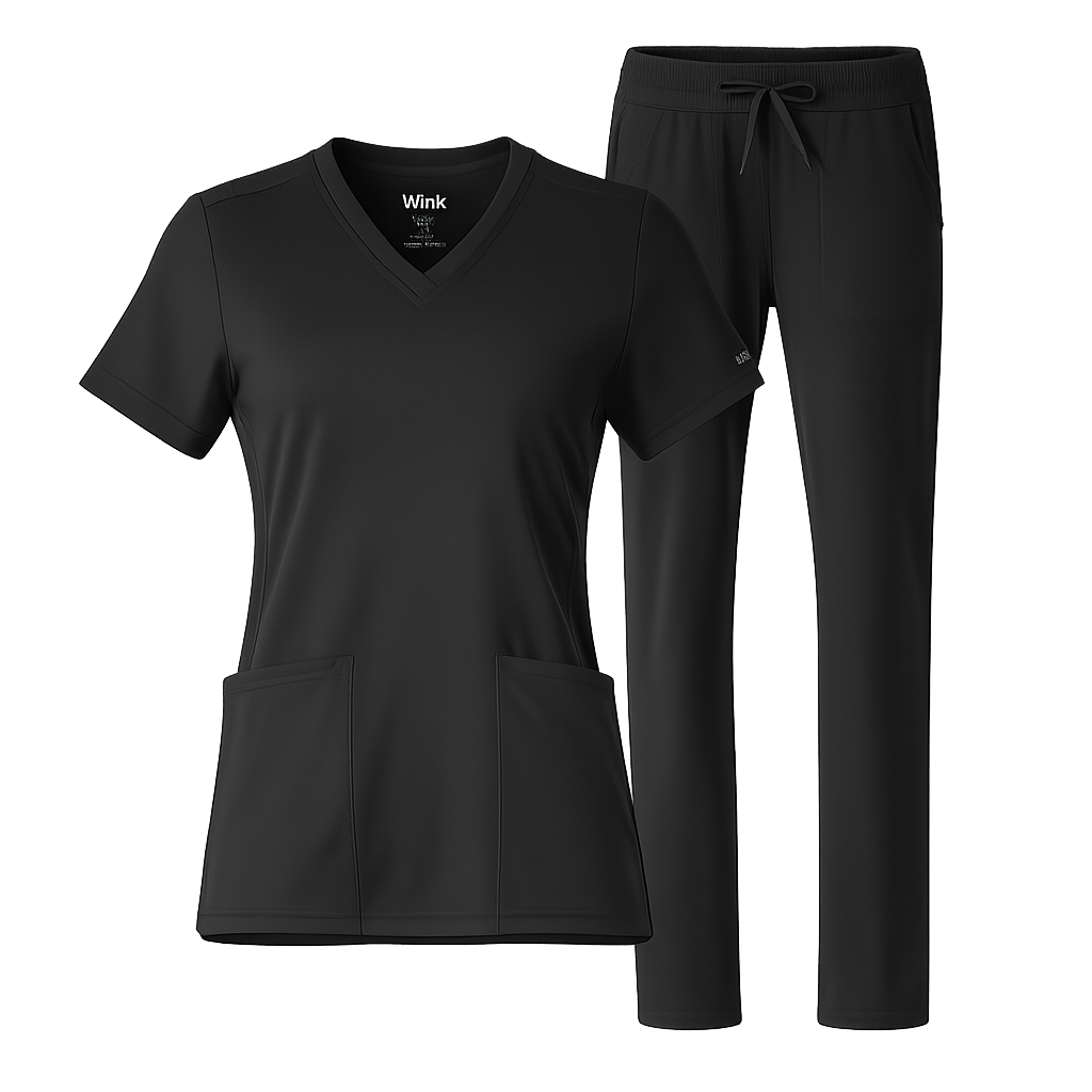 Renew Knit 2 Pocket Top and Wide Leg Scrub Set