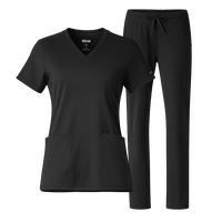 Renew Knit 2 Pocket Top and Wide Leg Scrub Set
