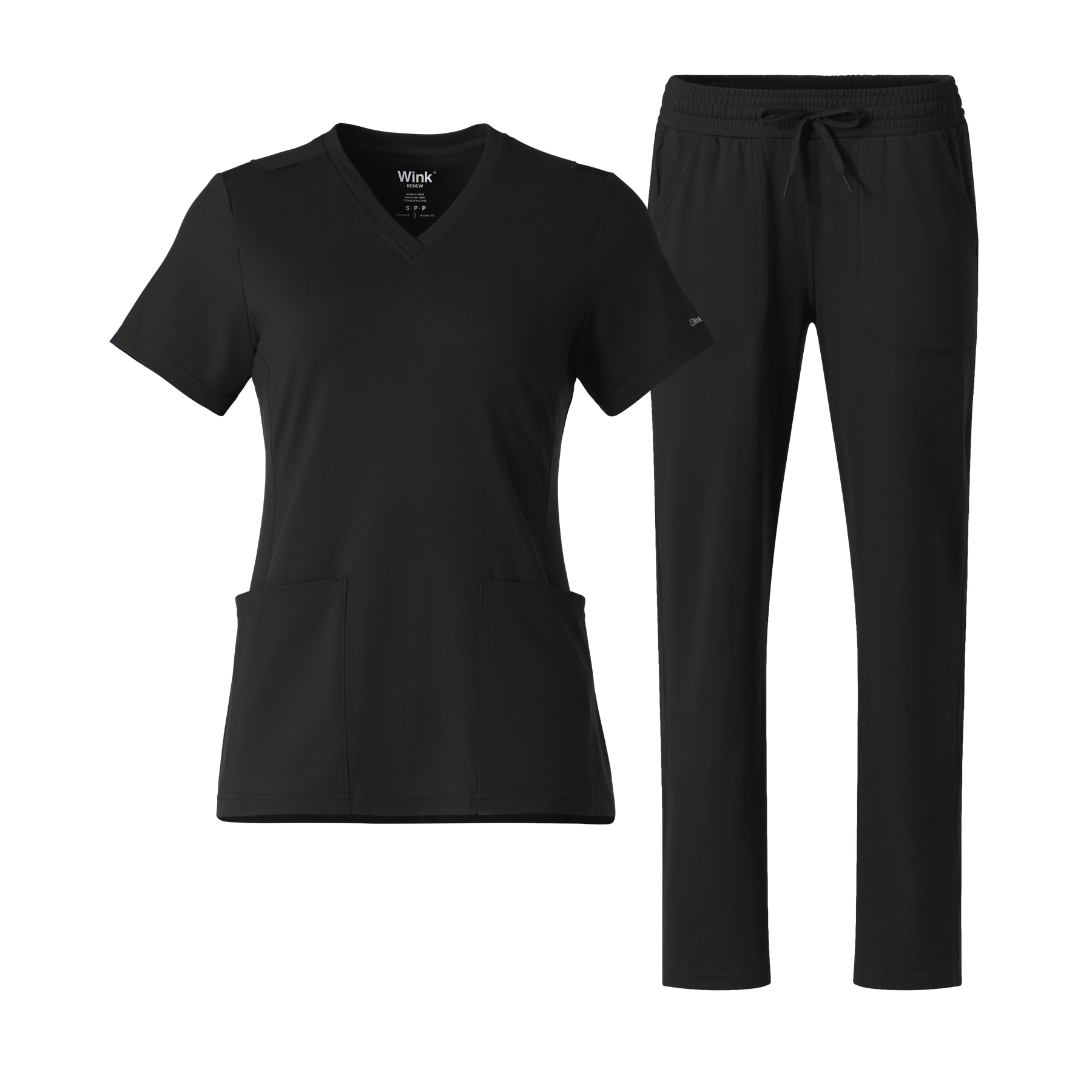 Renew Knit 2 Pocket Top and Wide Leg Scrub Set