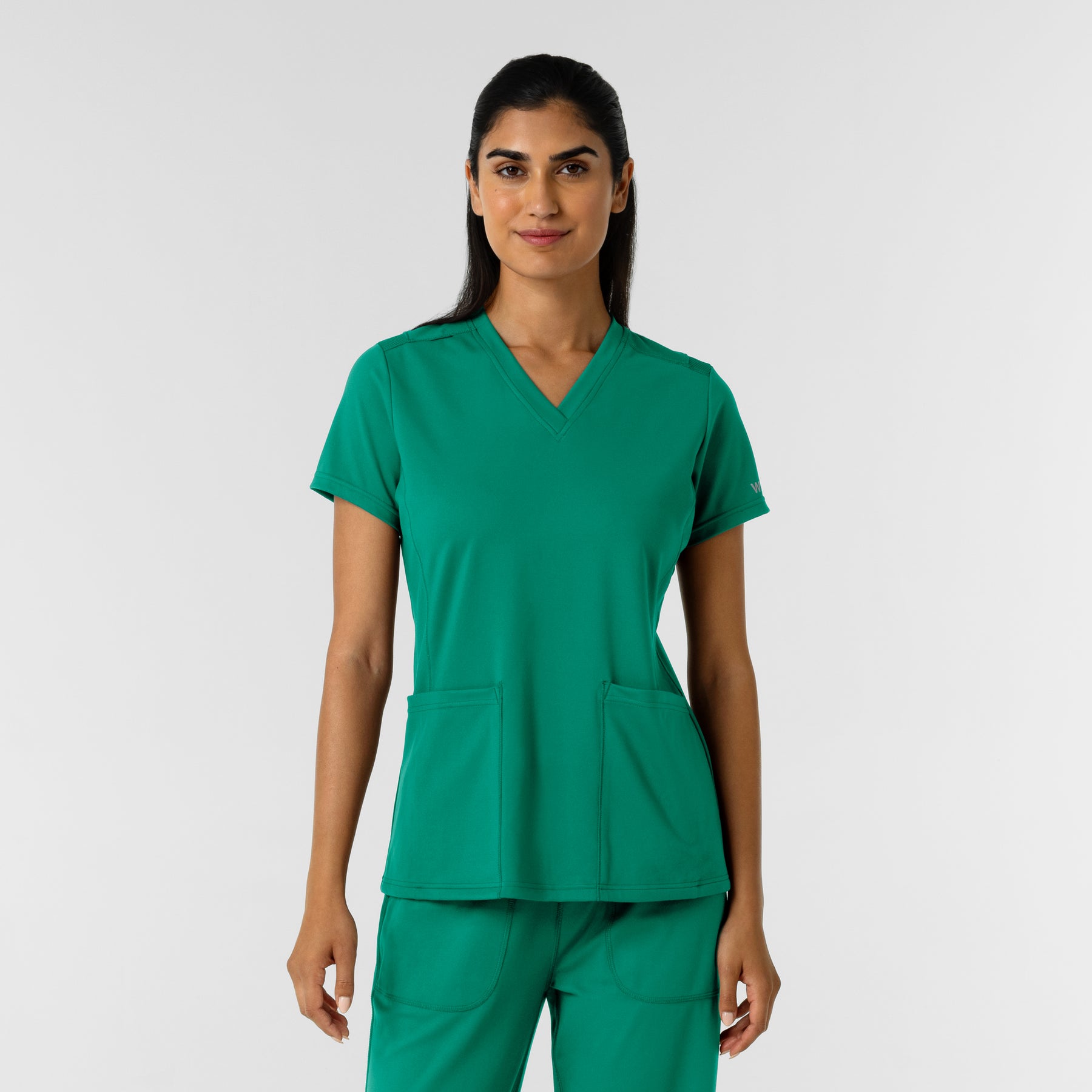 RENEW Knit Women's 2-Pocket Scrub Top Bahama Breeze
