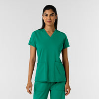 RENEW Knit Women's 2-Pocket Scrub Top Bahama Breeze