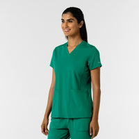 RENEW Knit Women's 2-Pocket Scrub Top Bahama Breeze side view