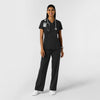 RENEW Knit Women's Wide Leg Scrub Pant - Black scrub set