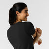 RENEW Knit Women's 2-Pocket Scrub Top Black back detail