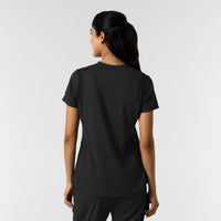 RENEW Knit Women's 2-Pocket Scrub Top Black back view