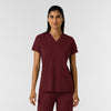 RENEW Knit Women's 2-Pocket Scrub Top Burgundy