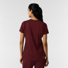 RENEW Knit Women's 2-Pocket Scrub Top Burgundy back view