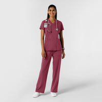 RENEW Knit Women's 2-Pocket Scrub Top Carnation full scrub set