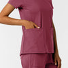 RENEW Knit Women's 2-Pocket Scrub Top Carnation side detail 2