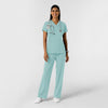 RENEW Knit Women's 2-Pocket Scrub Top Coastal Blue full scrub set