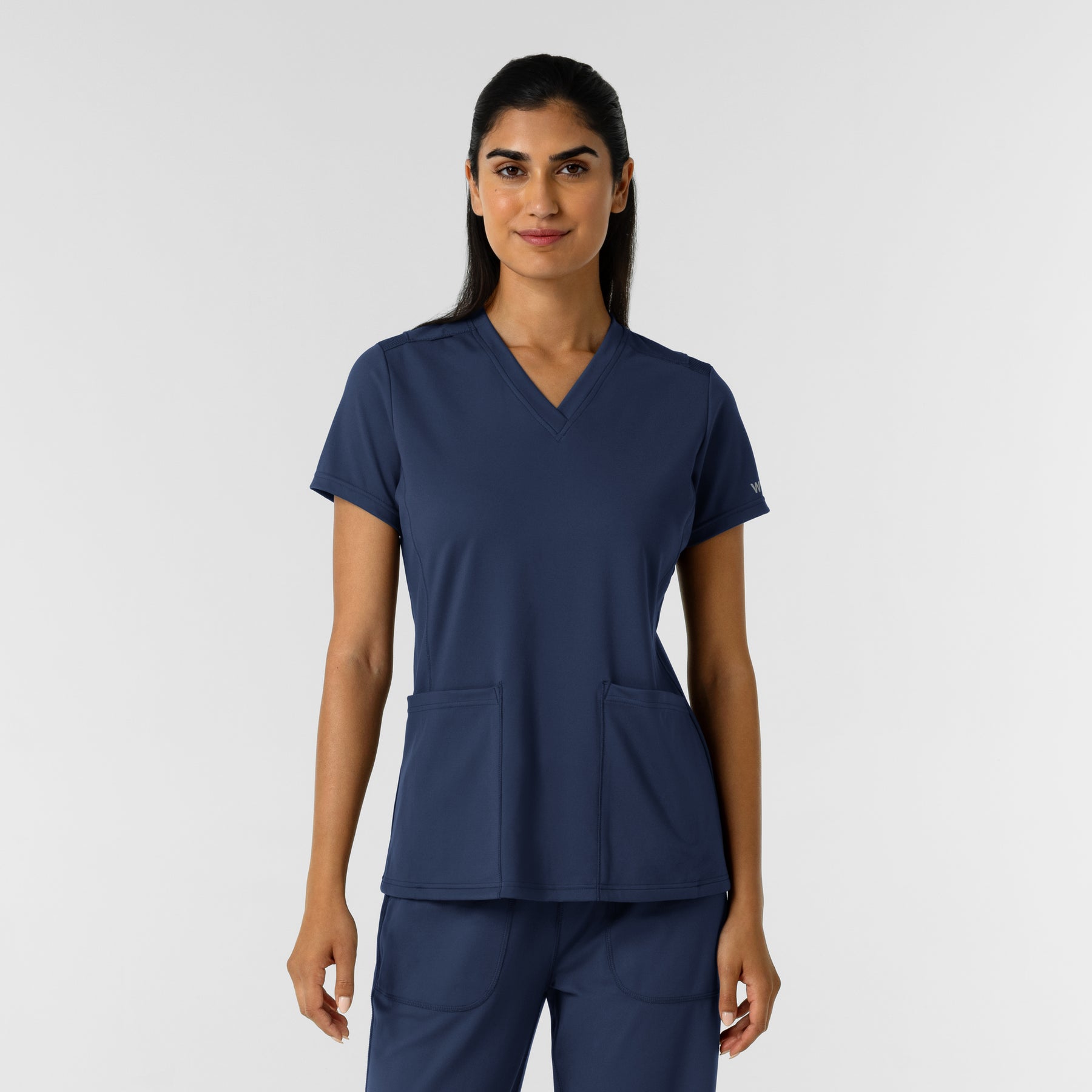 RENEW Knit Women's 2-Pocket Scrub Top Navy