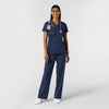 RENEW Knit Women's 2-Pocket Scrub Top Navy full scrub set