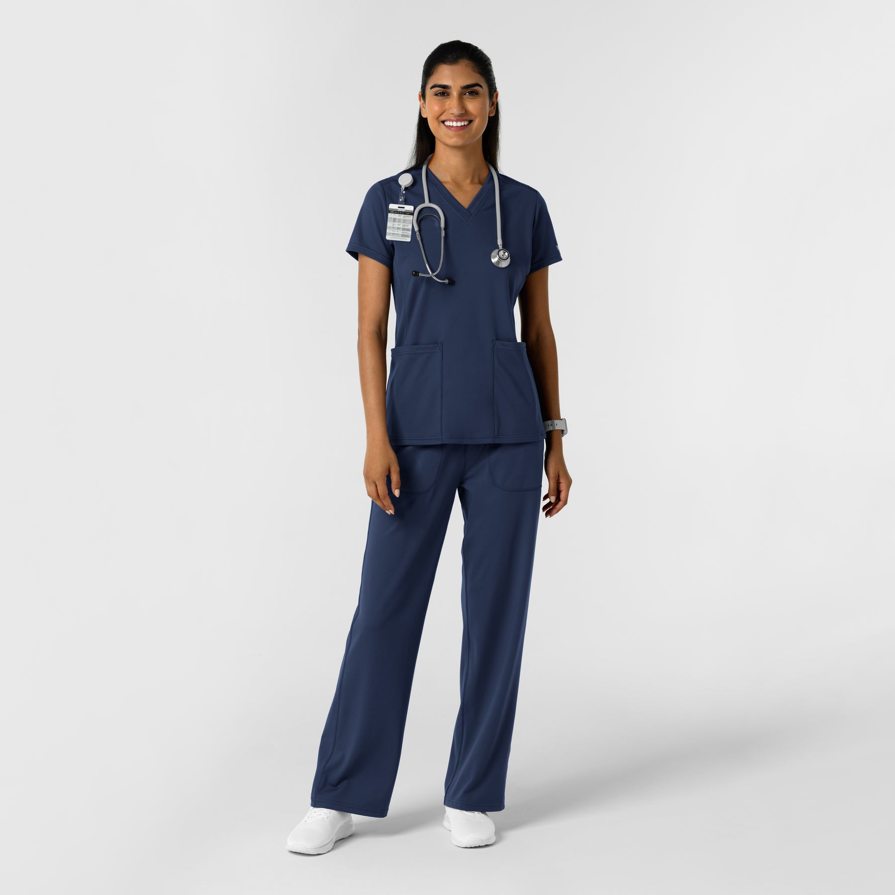 RENEW Knit Women's Wide Leg Scrub Pant - Navy