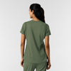 RENEW Knit Women's 2-Pocket Scrub Top Olive back view