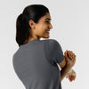 RENEW Knit Women's 2-Pocket Scrub Top Pewter back detail