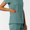 RENEW Knit Women's 2-Pocket Scrub Top - Vintage Teal large front pocket