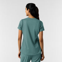 RENEW Knit Women's 2-Pocket Scrub Top - Vintage Teal back