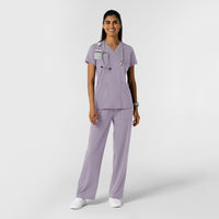 RENEW Knit Women's 2-Pocket Scrub Top Wisteria full scrub set