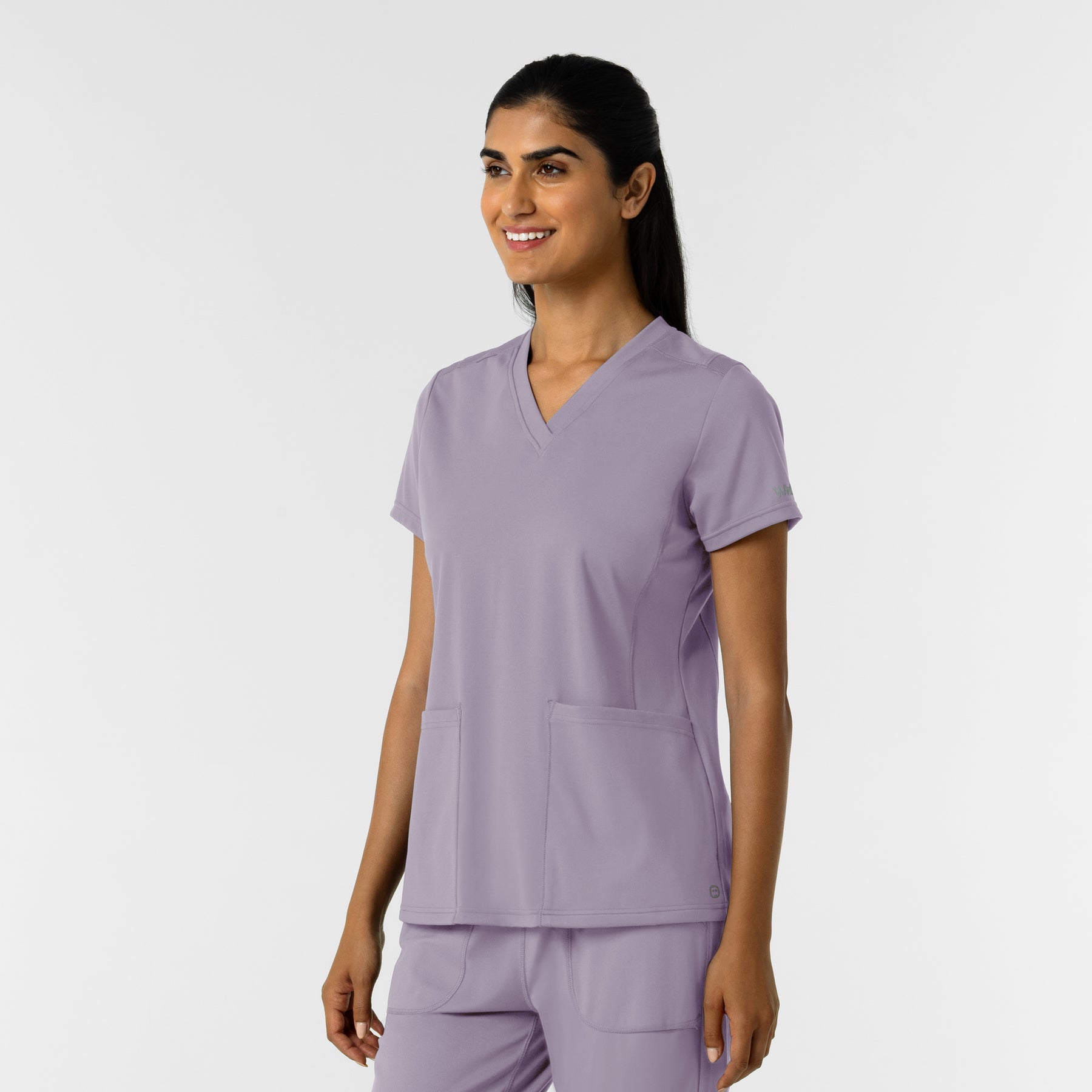 RENEW Knit Women's 2-Pocket Scrub Top Wisteria side view
