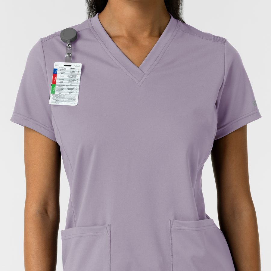 RENEW Knit Women's 2-Pocket Scrub Top Wisteria side detail 1