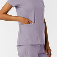 RENEW Knit Women's 2-Pocket Scrub Top Wisteria side detail 2