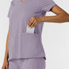 RENEW Knit Women's 2-Pocket Scrub Top Wisteria hemline detail
