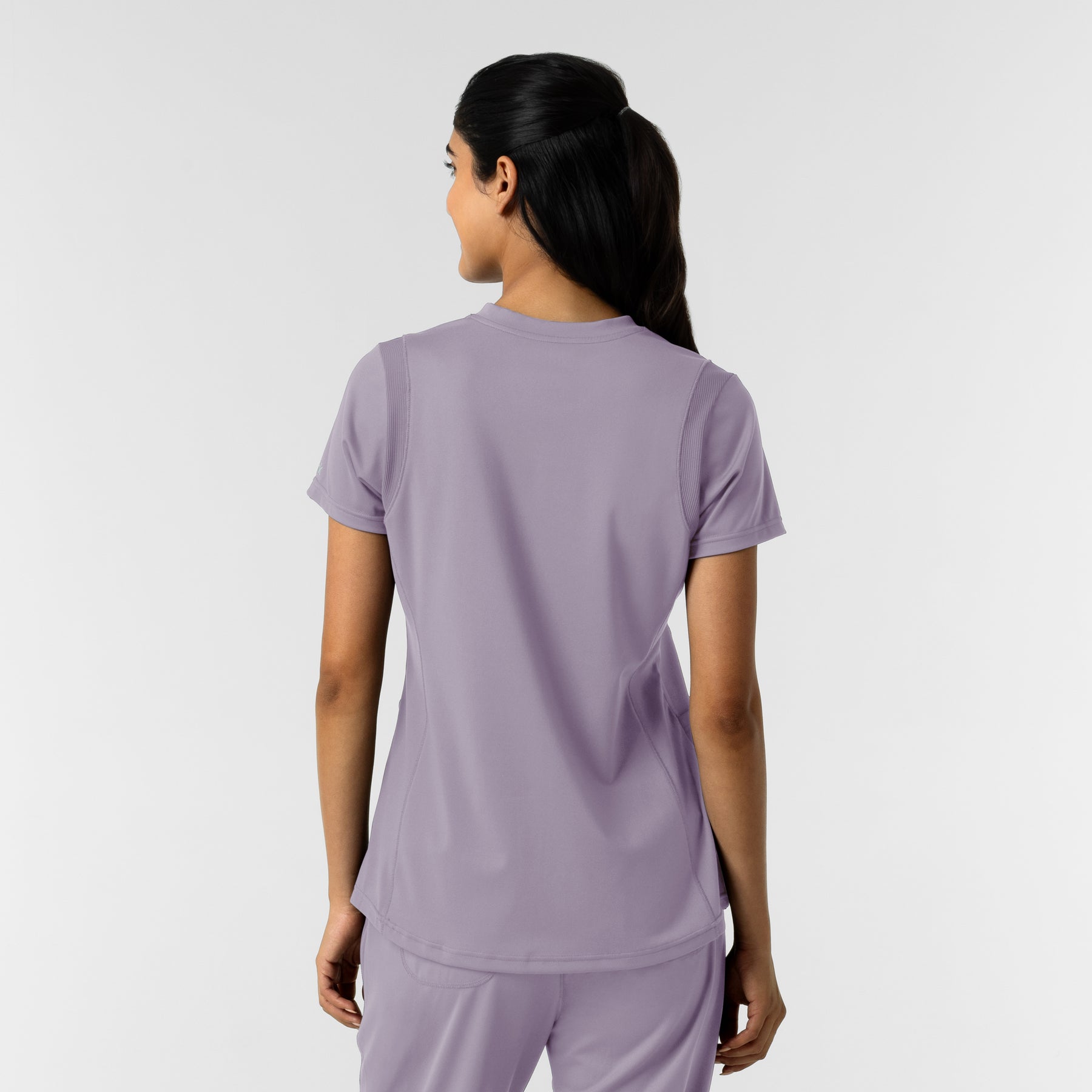RENEW Knit Women's 2-Pocket Scrub Top Wisteria back view