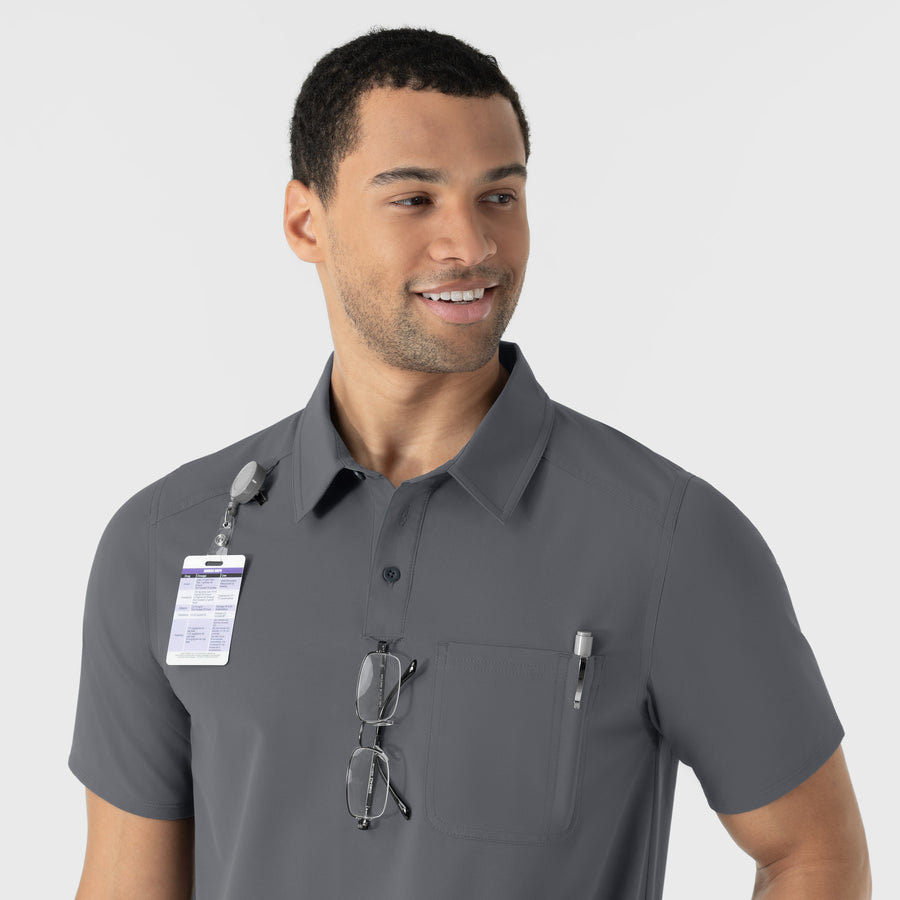 NURTUR Men's Polo - Pewter neckline