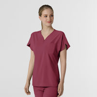 RENEW Women's Dolman Scrub Top Carnation side view