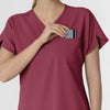 RENEW Women's Dolman Scrub Top Carnation hemline detail