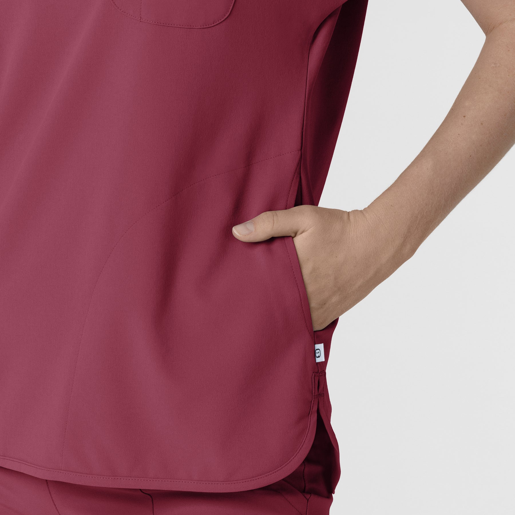 RENEW Women's Dolman Scrub Top Carnation back detail